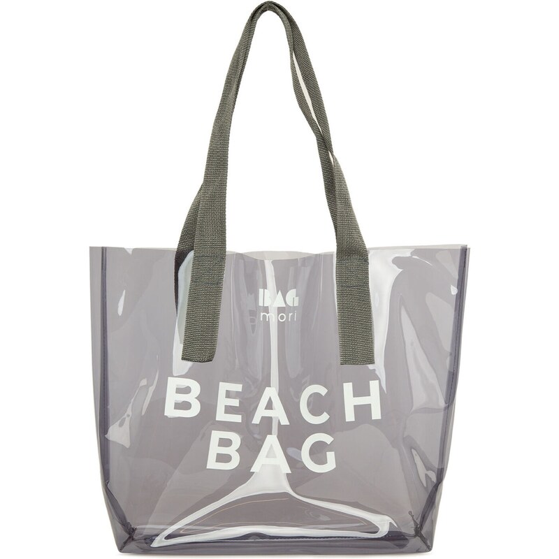 Bagmori Plážová taška sivá / biela 58302245