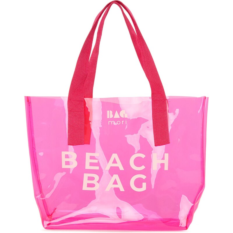 Bagmori Plážová taška fuksia / biela 58302248