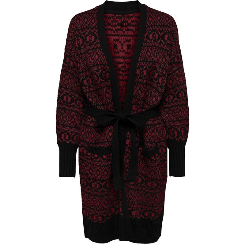 ONLY Kardigán ONLSIGRUN vínovo červená / čierna 58295735