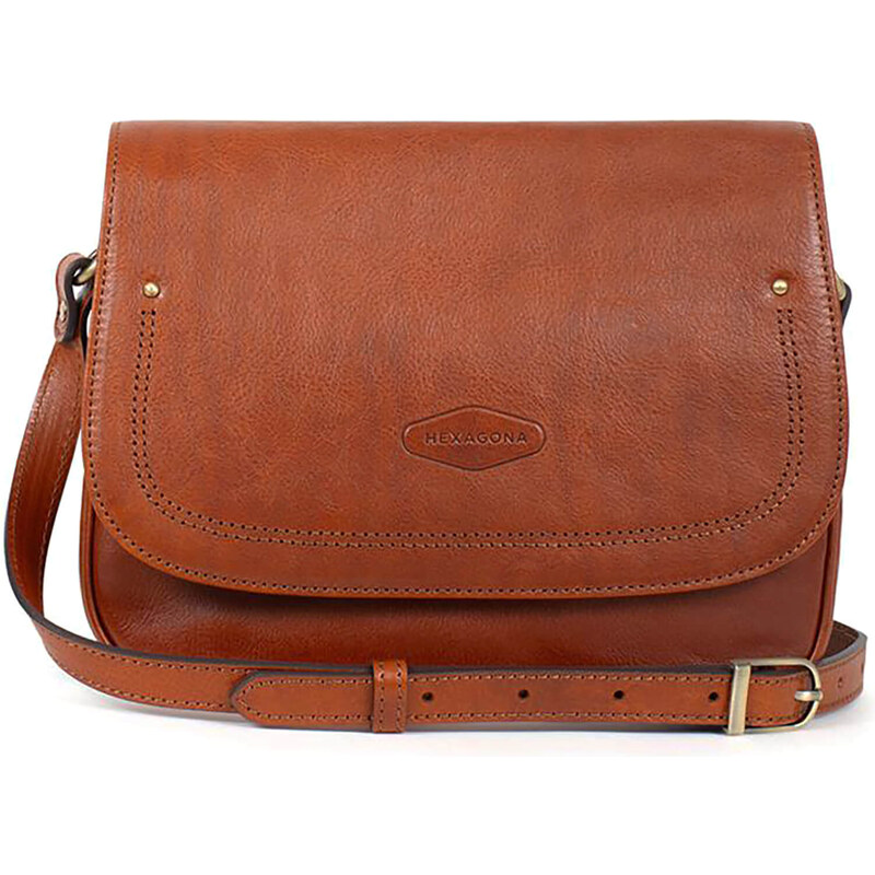 Dámska kožená kabelka Hexagona Felice - koňak 58297866