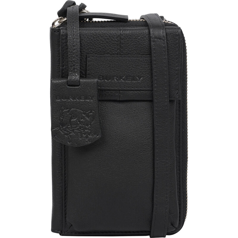Dámska kožená crossbody kabelka s peňaženkou Burkely Lauri - čierna 58298073