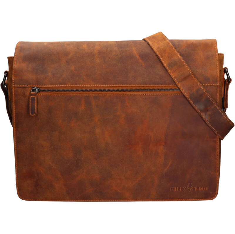 Pánska kožená taška cez rameno Greenwood Martin - svetlo hnedá 58298132