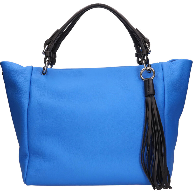 Dámska kožená kabelka The Trend Rikka - modrá 58298059