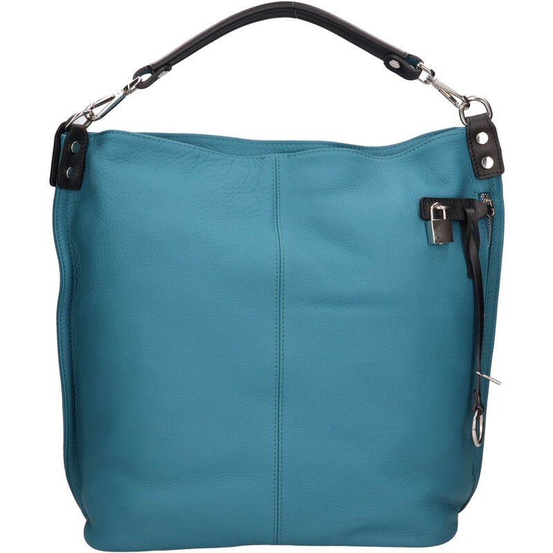 Dámska kožená kabelka The Trend Lotta - modro-zelená 58298062