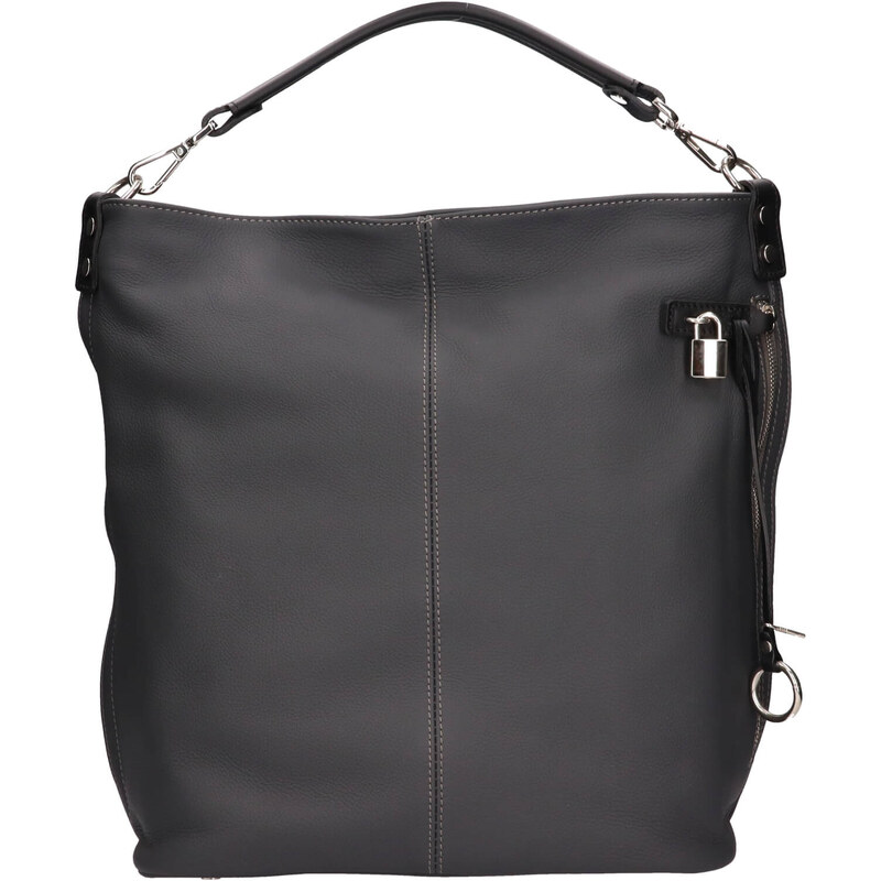 Dámska kožená kabelka The Trend Lotta - tmavo šedá 58298063