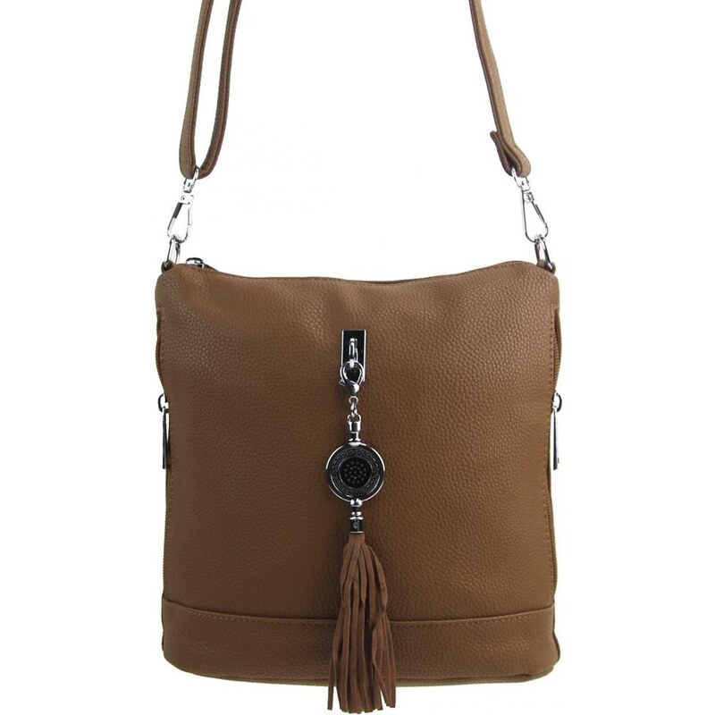 BELLA BELLY Malá crossbody dámska kabelka s príveskom 1994-BB prírodná 58300306