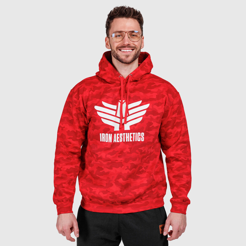 Pánska mikina Iron Aesthetics Camo, červená 58298800