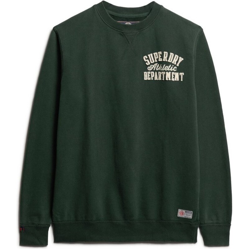 Superdry & Co Mikina VINTAGE ATHLETIC tmavozelená / biela 68324406