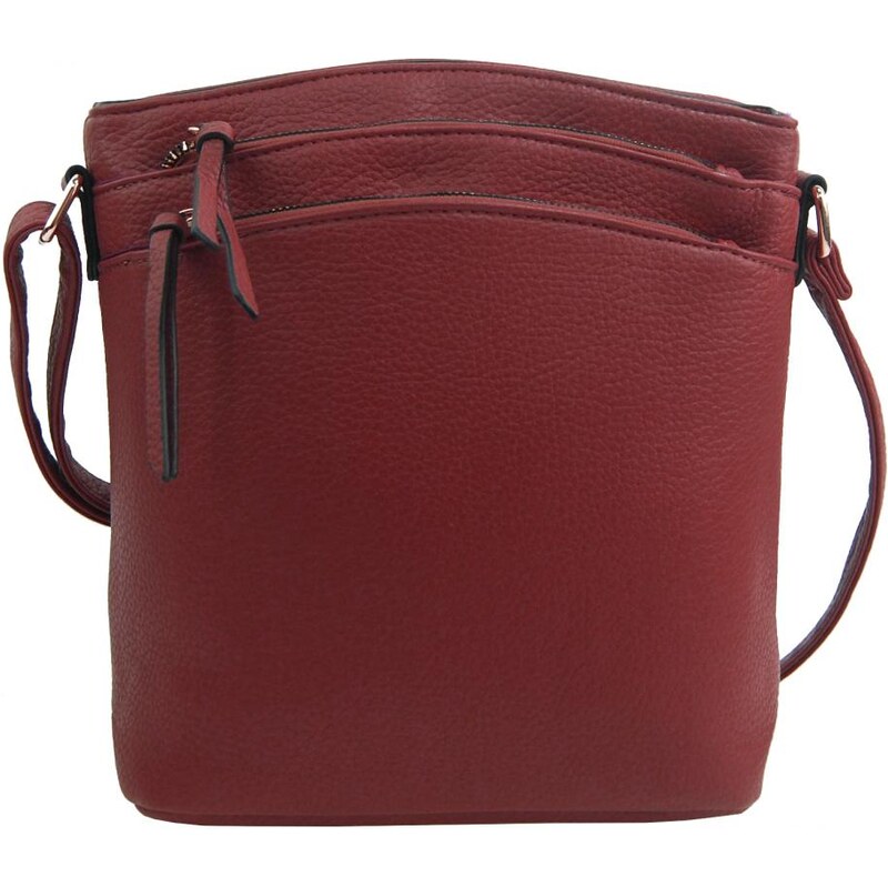 INT. COMPANY Červená dámska crossbody kabelka so zlatými doplnkami 58303404