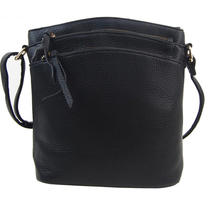INT. COMPANY Čierna dámska crossbody kabelka so zlatými doplnkami 58303825
