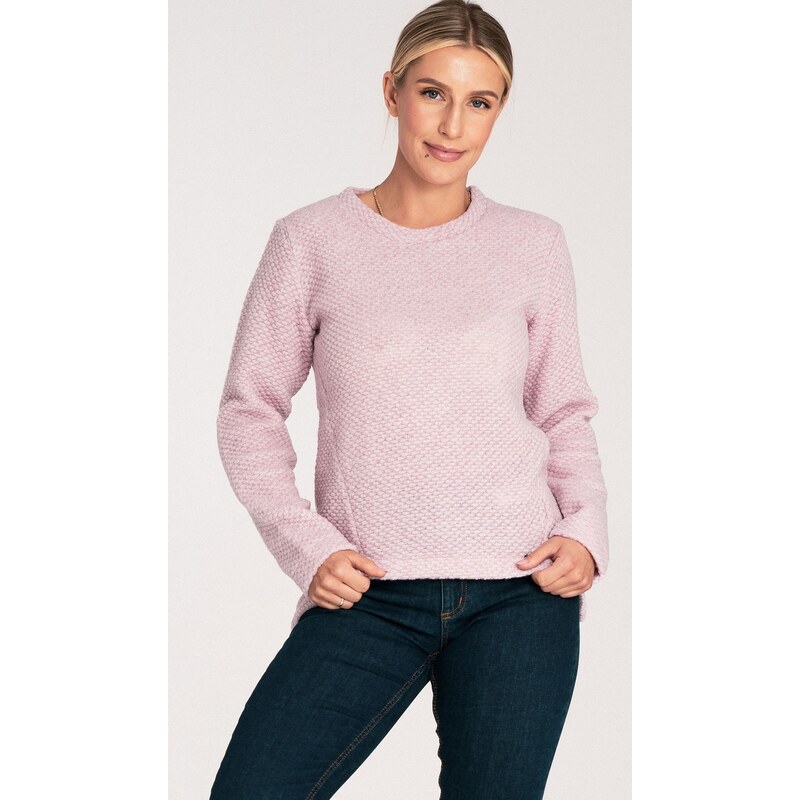 FIGL Dámsky svetloružový asymetrický sveter M1044 pink 58321569