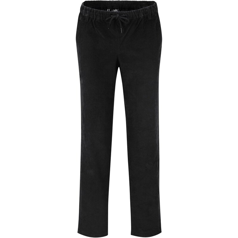 bonprix Kordové nohavice s pohodlným pásom, farba čierna 44790221