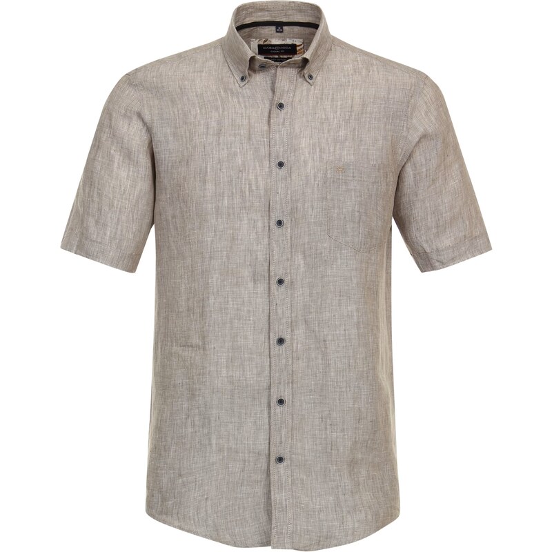 Pánska béžovo-hnedá ľanová košeľa CASA MODA 58321399