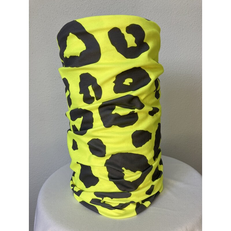 TERMOVEL Žltý dámsky multifunkčný šál s leopardím vzorom 58321600