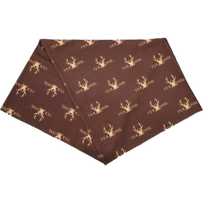 TERMOVEL Hnedý multifunkčný šál s potlačou 58321602