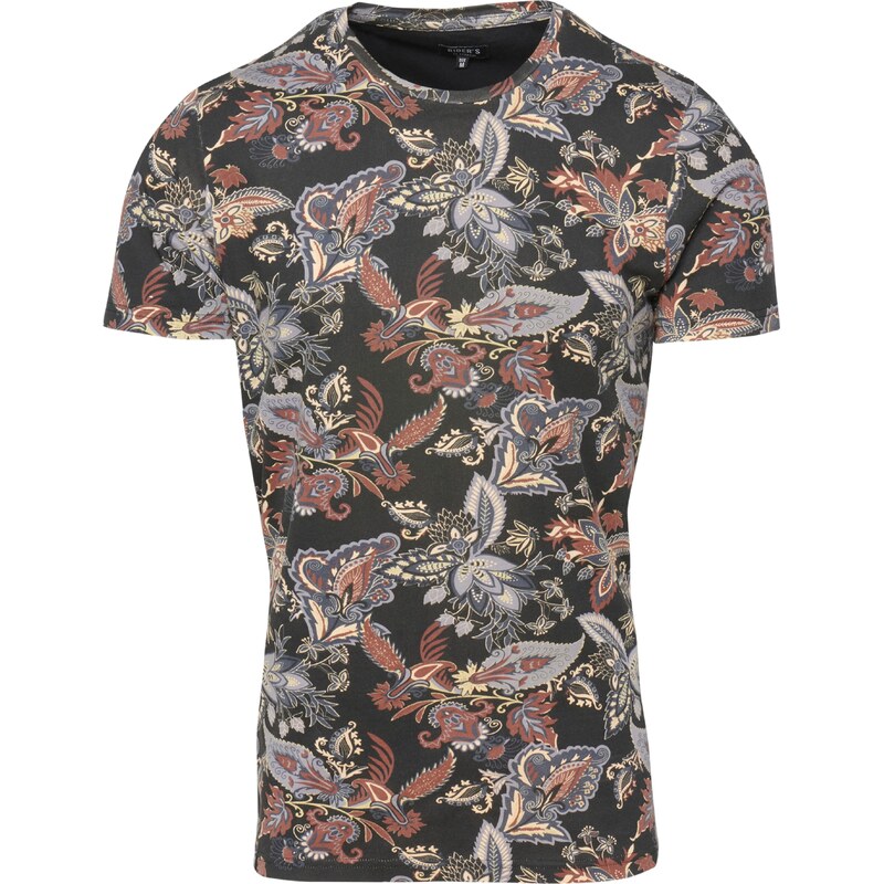 KOROSHI Tričko modrosivá / hnedá / svetložltá / čierna 58337025