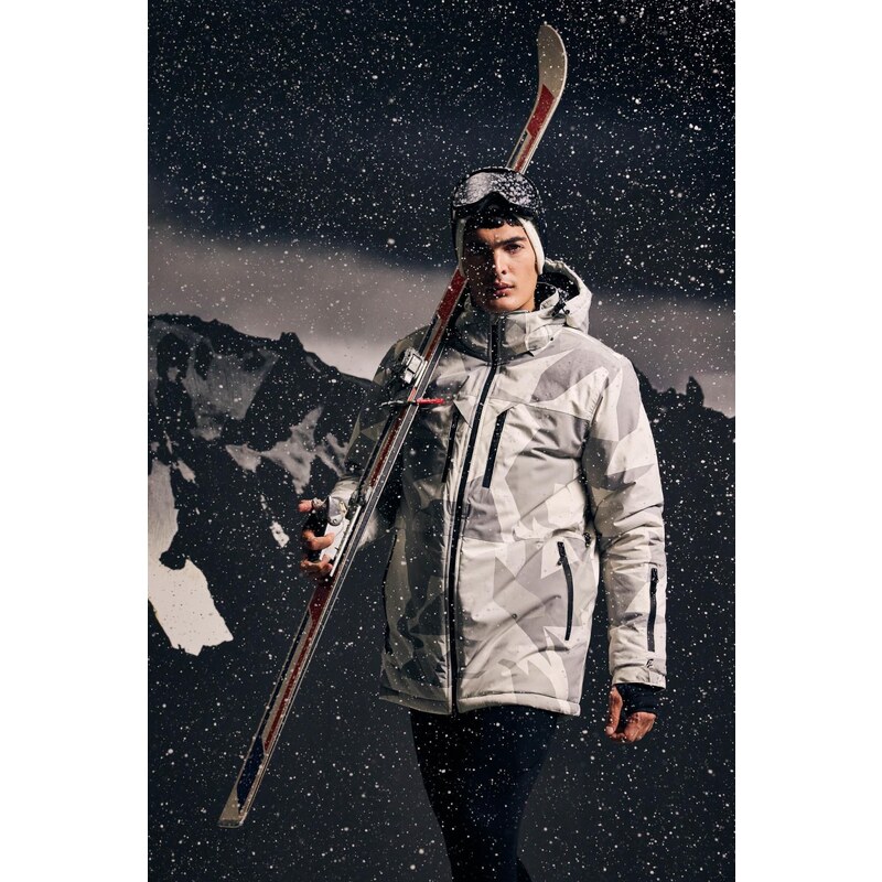 DEFACTO Fit Water Repellent Puffer Jacket Hooded Ski Suit Waterproof 58340050