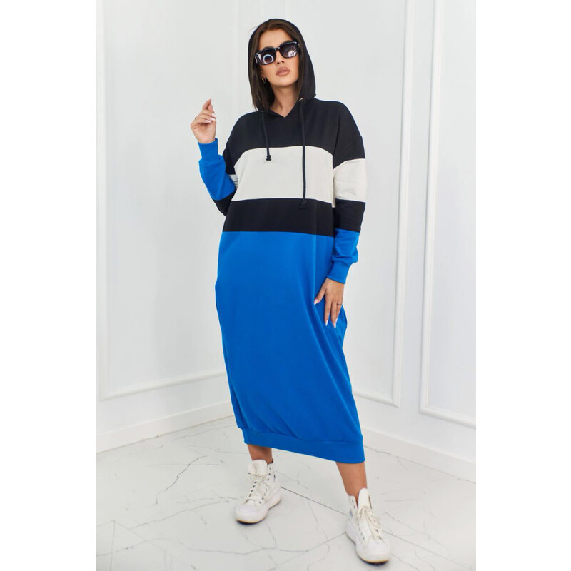 Fashionweek Maxi dlhé teplákové šaty s kapucňou K9574 58341106