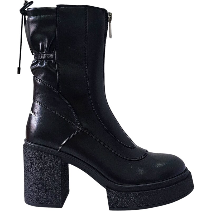 Členkové čižmy Gai Mattiolo Astro Black na blokovom podpätku 58350436