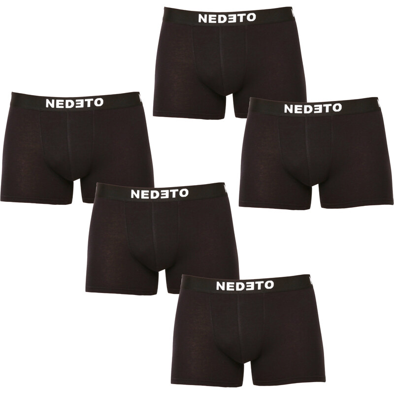 5PACK pánske boxerky Nedeto čierne (5NB001b) 48936274
