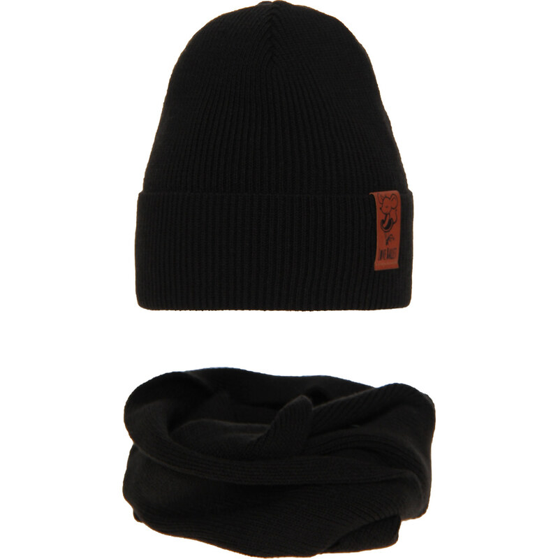 AGBO Dievčenská zimná súprava: čiapka a tunel čierna Sana 58357009