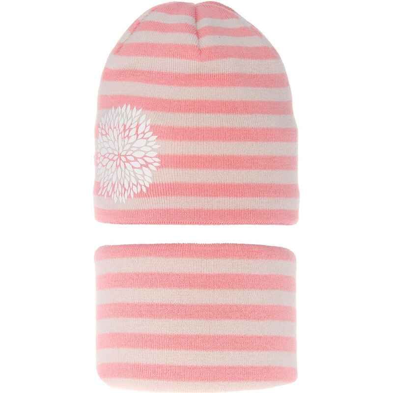 AGBO Girls winter/ autumn set: hat and tube scarf pink Lila 58357130