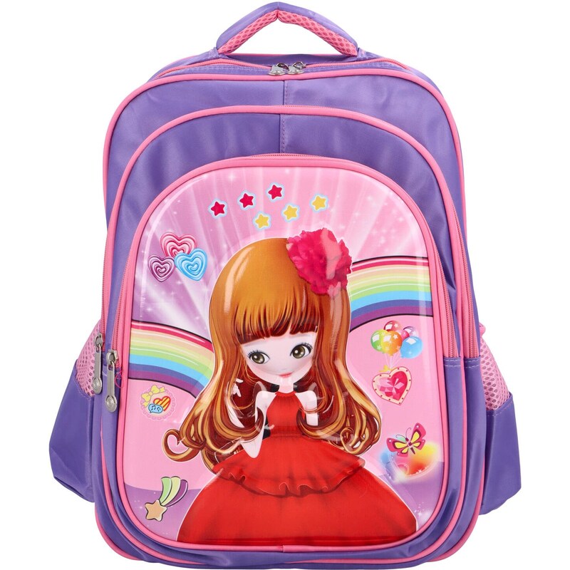 NEW BERRY Detský látkový školský plecniak Princezna s kvetinou, 66563110