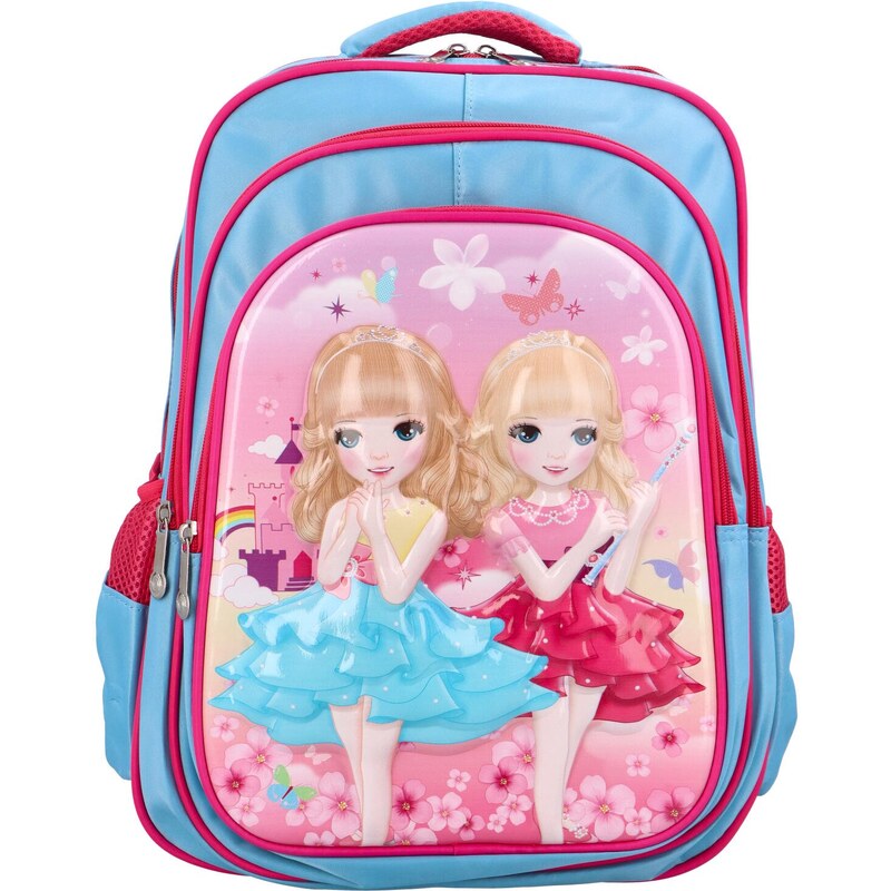 NEW BERRY Detský látkový školský plecniak Princezny, svetlo modrá 66563112