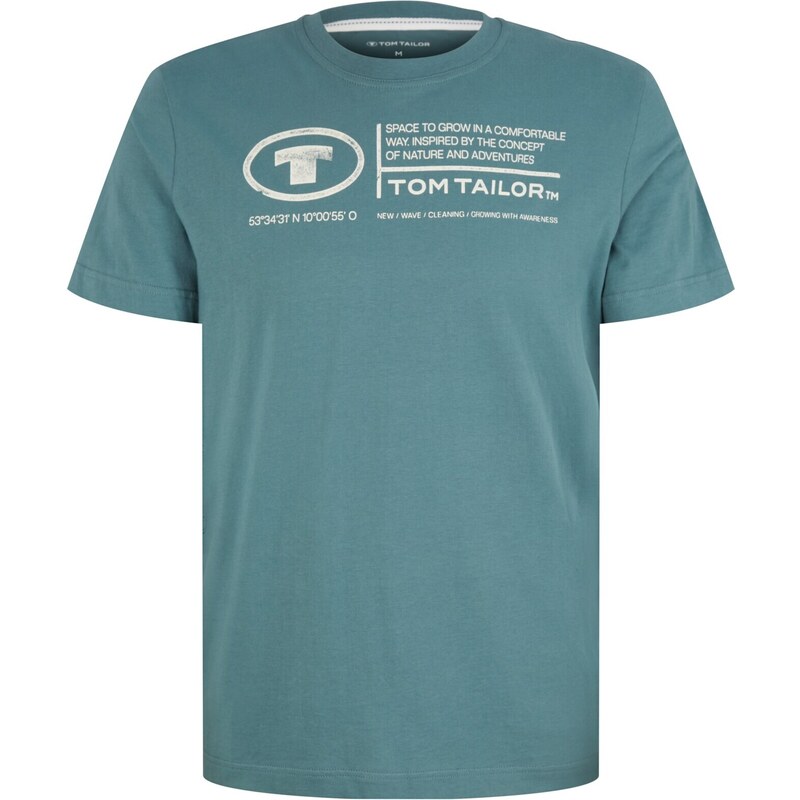 TOM TAILOR Tričko petrolejová / biela 39409979