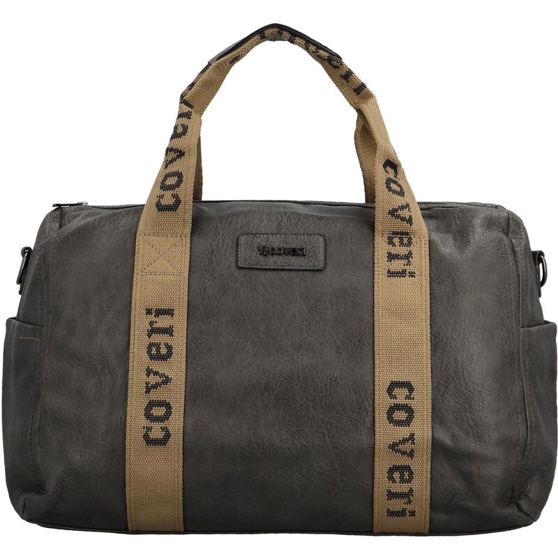 Coveri Cestovná dámska koženková taška Gitara, sivá 64831912