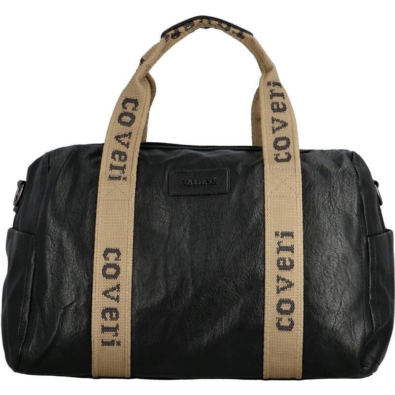 Coveri Cestovná dámska koženková taška Gitara, čierna new 66562544