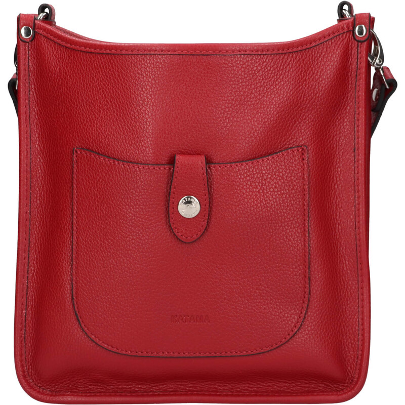 Kožená dámska crosbody kabelka Katana Niall - tmavo červená 58430296