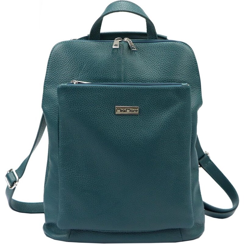 MiaMore Kožený batoh MiaMore Sabina modrý tyrkys 58354995