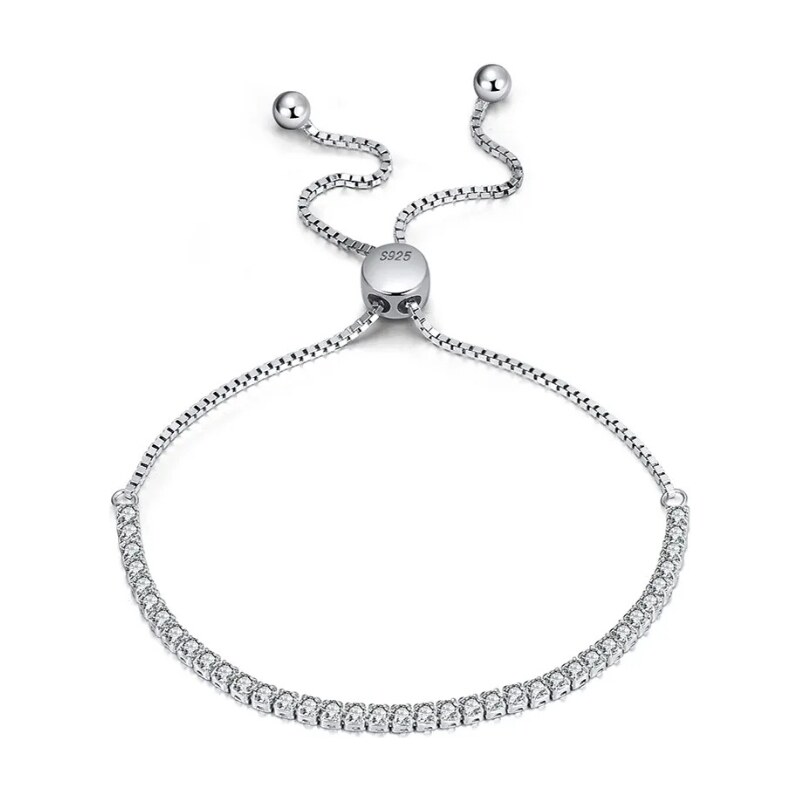 MAJYA Strieborný tenisový náramok JASMIN 16 cm | šírka 2 mm 11228 64582196