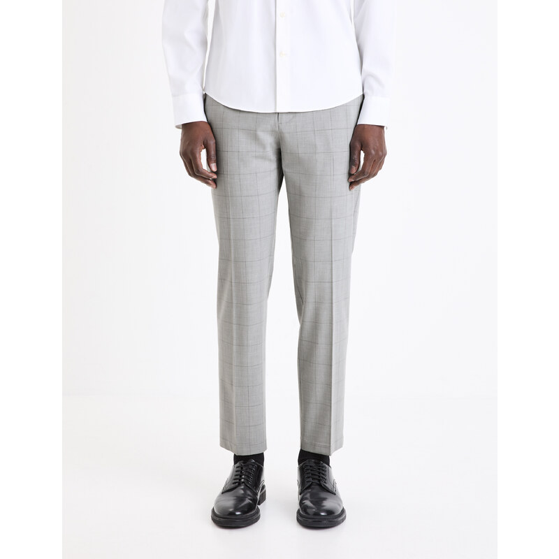 Svetlosivé pánske kockované chino nohavice Celio Gocarreau 50664871