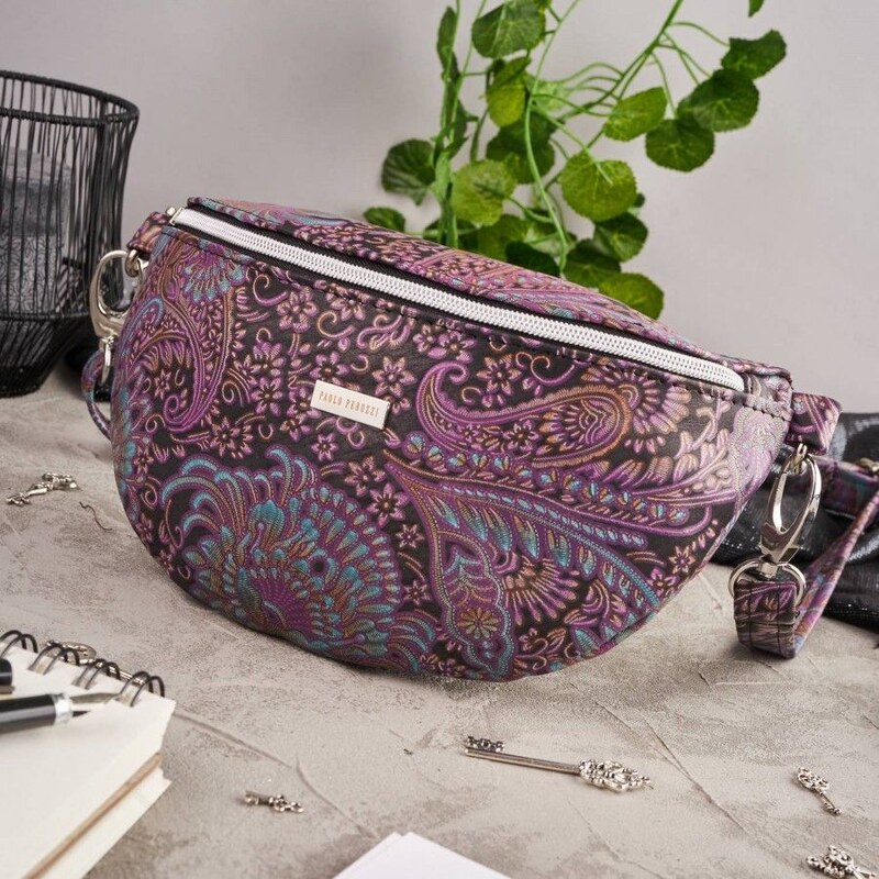 Kožená dámska ľadvinka PAOLO PERUZZI Z-15AA fialová 19607293