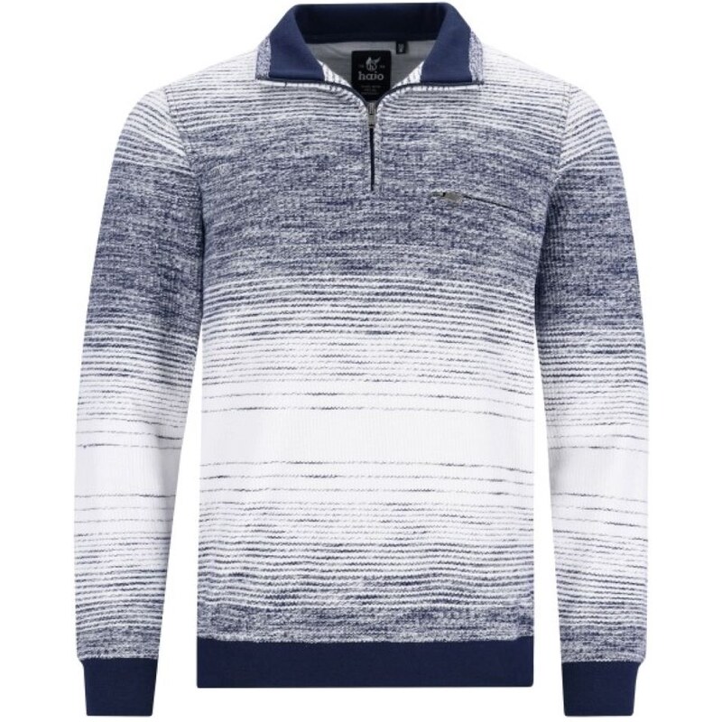 E-shop Pánska modro-biela mikina so štruktúrou HAJO