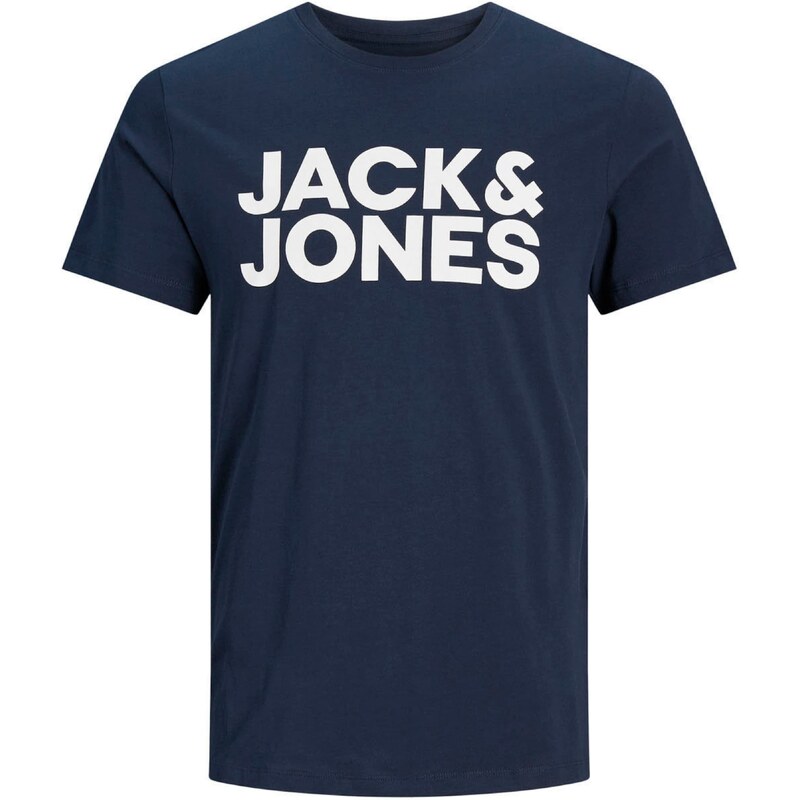 JACK & JONES Tričko Corp námornícka modrá / šedobiela 60941566