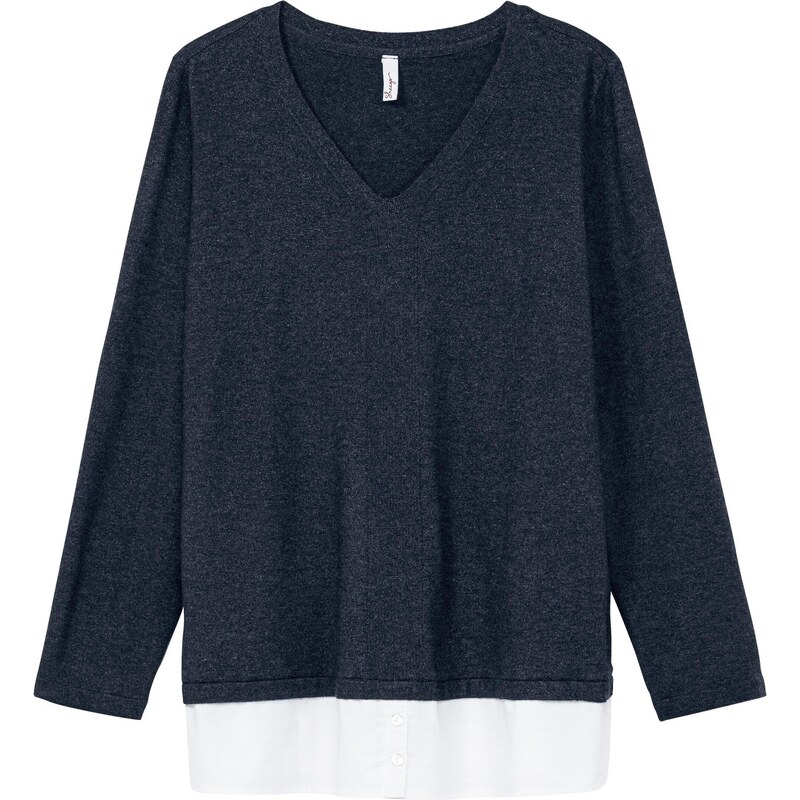 SHEEGO Sveter tmavomodrá / biela 58423170