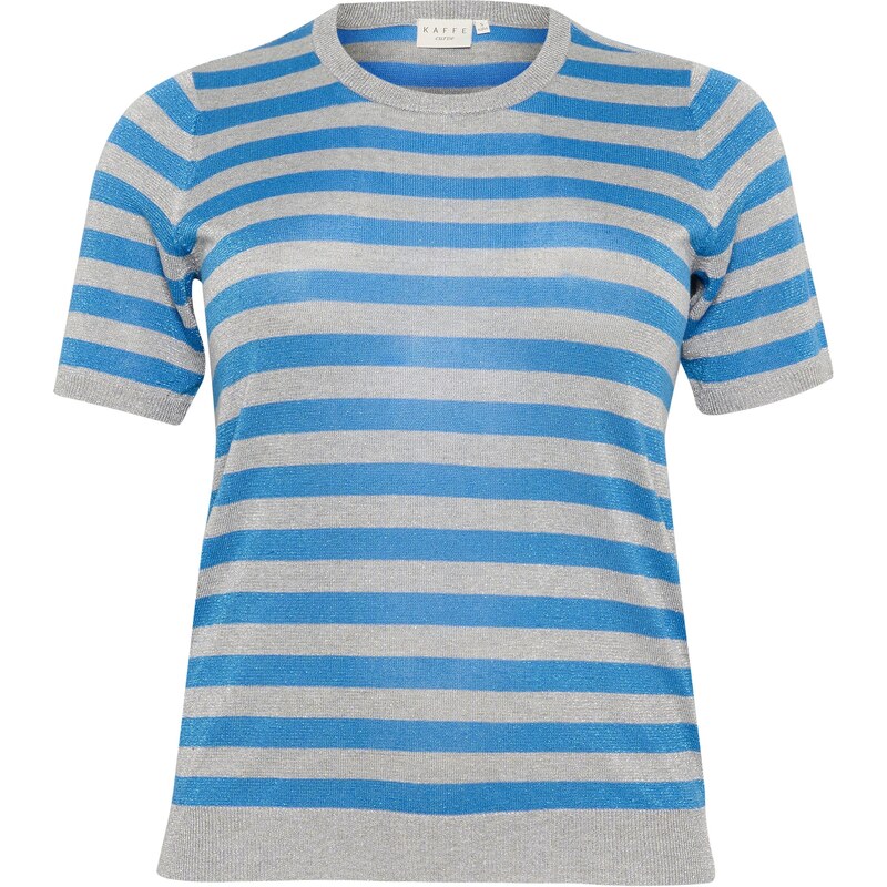 KAFFE CURVE Sveter Ankia modrá / sivá melírovaná 58374818