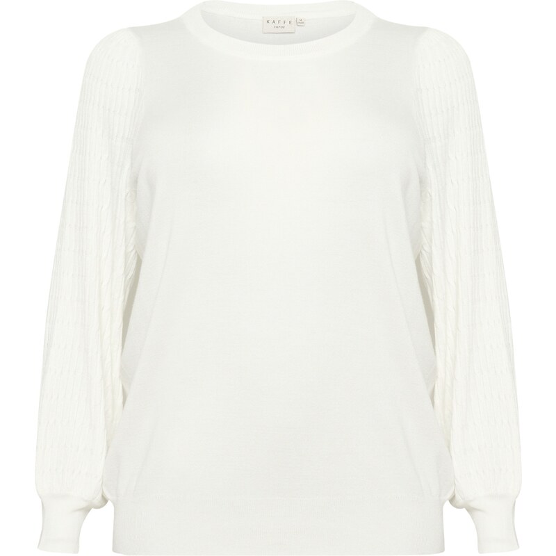 KAFFE CURVE Sveter KC Lini prírodná biela 58375021