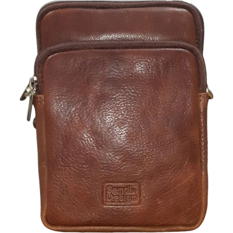 Sendi Design Pánska kožená taška cez rameno RADAN cognac 58019247