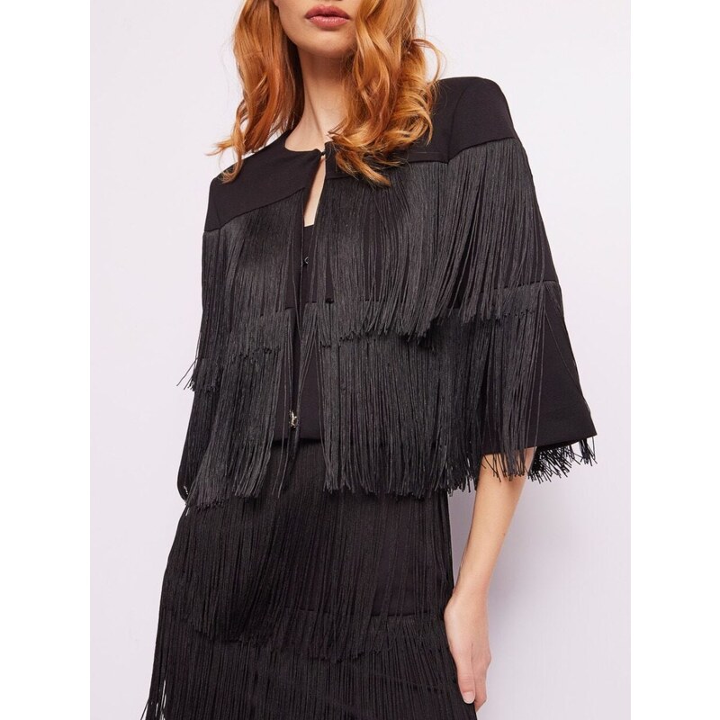 GAUDI Fringed Black sako 58380856