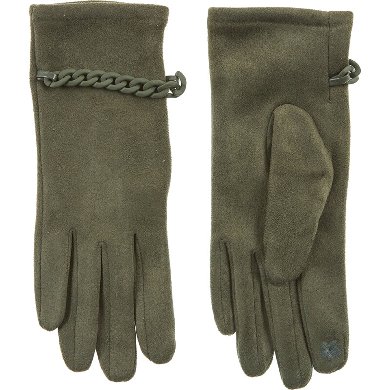 Verde Dámske rukavice 02-738 Khaki 66578721