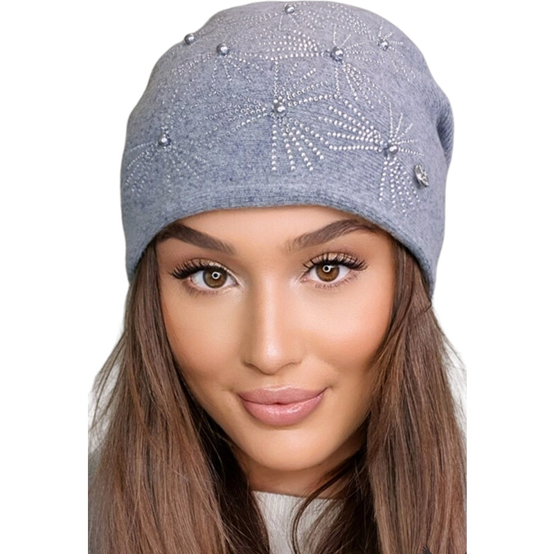 Kamea Šedá dámska elegantná zimná čiapka Huma, Farba šedá 58391783