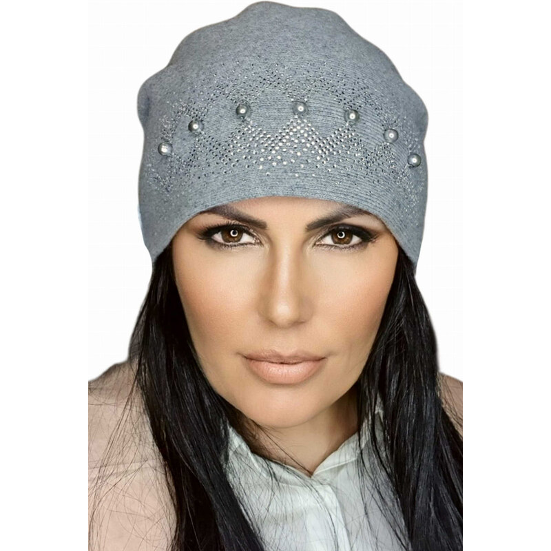 Kamea Šedá dámska trendy zimná čiapka Iman, Farba šedá 58391791