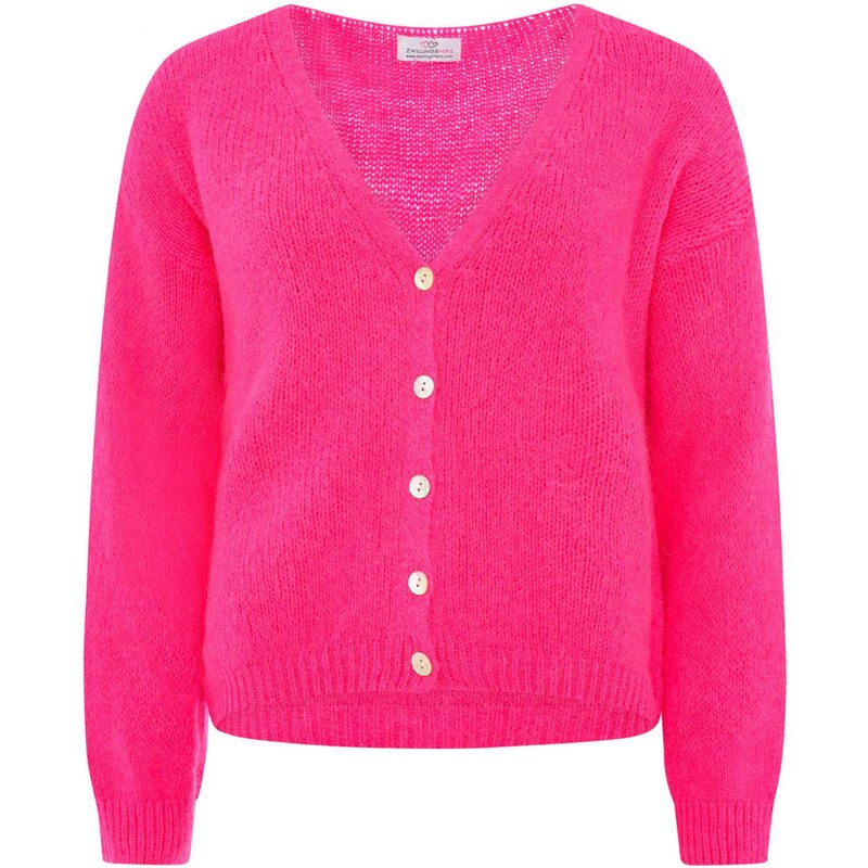 Zwillingsherz Kardigán neónovo ružová 58393912