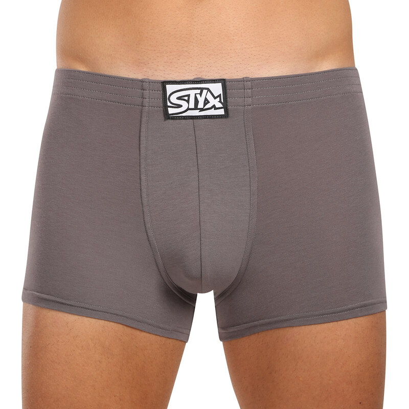 Pánske boxerky Styx klasická guma tmavo sivé (Q1063) 22925371