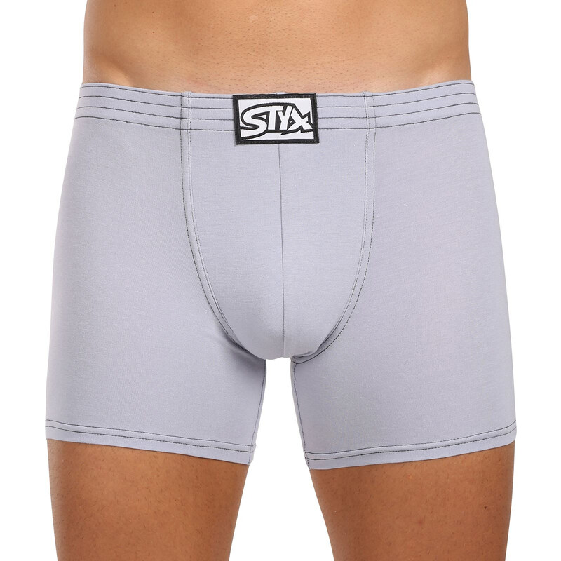 Pánske boxerky Styx long klasická guma svetlo sivé (F1067) 32912113