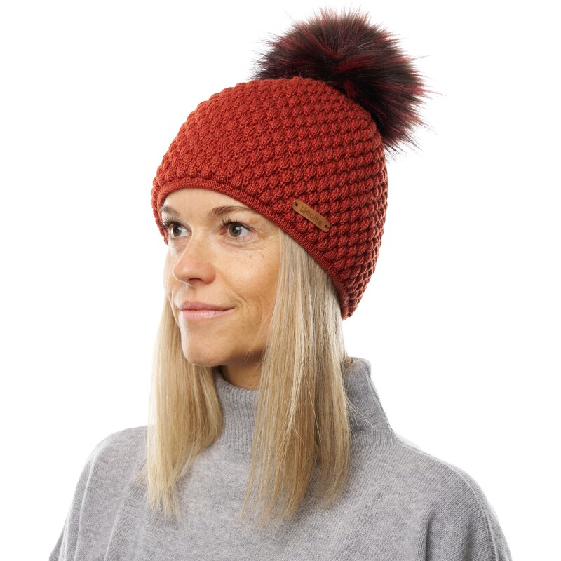 Vlnka Vlnená čiapka s podšívkou Bubbles oranžová 58397000